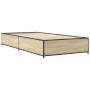 Estructura cama madera ingeniería metal roble Sonoma 75x190 cm de vidaXL, Camas y somieres - Ref: Foro24-845122, Precio: 66,72 €
