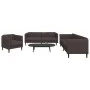 Juego de sofás 3 piezas tela marrón oscuro by vidaXL, Sofas - Ref: Foro24-3209232, Price: 701,68 €, Discount: %