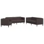 Juego de sofás 3 piezas tela marrón oscuro by vidaXL, Sofas - Ref: Foro24-3209232, Price: 701,68 €, Discount: %
