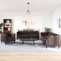Dreiteiliges Sofaset in dunkelbraunem Stoff. von vidaXL, Sofas - Ref: Foro24-3209232, Preis: 712,44 €, Rabatt: %