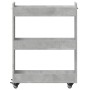Rollcontainer aus Holzwerkstoff in Betongrau mit Rädern, 60x22x79 cm. von vidaXL, Schließfächer und Lagerschränke - Ref: Foro...
