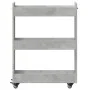 Rollcontainer aus Holzwerkstoff in Betongrau mit Rädern, 60x22x79 cm. von vidaXL, Schließfächer und Lagerschränke - Ref: Foro...