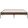 Oak brown metal engineered wood bed frame 120x200 cm by vidaXL, Beds and slatted bases - Ref: Foro24-845025, Price: 84,13 €, ...
