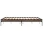 Oak brown metal engineered wood bed frame 120x200 cm by vidaXL, Beds and slatted bases - Ref: Foro24-845025, Price: 84,13 €, ...