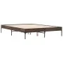 Oak brown metal engineered wood bed frame 120x200 cm by vidaXL, Beds and slatted bases - Ref: Foro24-845025, Price: 84,13 €, ...