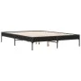 Engineered wood and black metal bed frame 120x190cm by vidaXL, Beds and slatted bases - Ref: Foro24-845046, Price: 82,58 €, D...