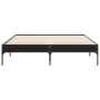 Engineered wood and black metal bed frame 120x190cm by vidaXL, Beds and slatted bases - Ref: Foro24-845046, Price: 82,58 €, D...