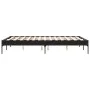 Engineered wood and black metal bed frame 120x190cm by vidaXL, Beds and slatted bases - Ref: Foro24-845046, Price: 82,58 €, D...