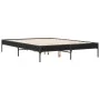 Engineered wood and black metal bed frame 120x190cm by vidaXL, Beds and slatted bases - Ref: Foro24-845046, Price: 82,58 €, D...