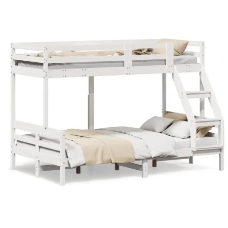 Etagenbett aus massivem weißem Kiefernholz, 90 x 200/120 x 200 cm von vidaXL, Betten und Lattenroste - Ref: Foro24-3207186, P...