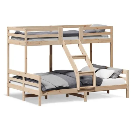 Solid pine wood bunk bed 90x200/140x200 cm by vidaXL, Beds and slatted bases - Ref: Foro24-3207173, Price: 321,15 €, Discount: %