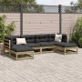 Juego de sofás jardín 6 pzas con cojines madera pino impregnada by vidaXL, Garden sets - Ref: Foro24-3295821, Price: 544,22 €...