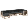 Set de sofás jardín 7 pzas con cojines madera maciza pino by vidaXL, Garden sets - Ref: Foro24-3299545, Price: 681,04 €, Disc...