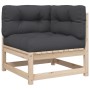 Set de sofás jardín 7 pzas con cojines madera maciza pino by vidaXL, Garden sets - Ref: Foro24-3299545, Price: 681,04 €, Disc...