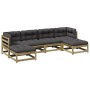 Juego de sofás jardín 6 pzas con cojines madera pino impregnada by vidaXL, Garden sets - Ref: Foro24-3299570, Price: 561,40 €...