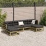 Juego de sofás jardín 6 pzas con cojines madera pino impregnada by vidaXL, Garden sets - Ref: Foro24-3299570, Price: 556,56 €...