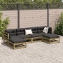 Juego de sofás jardín 6 pzas con cojines madera pino impregnada by vidaXL, Garden sets - Ref: Foro24-3299570, Price: 561,40 €...