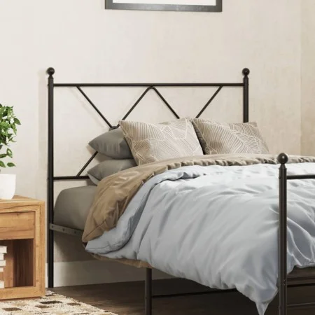 Black metal headboard 90 cm by vidaXL, Headboards and footboards - Ref: Foro24-376530, Price: 36,82 €, Discount: %