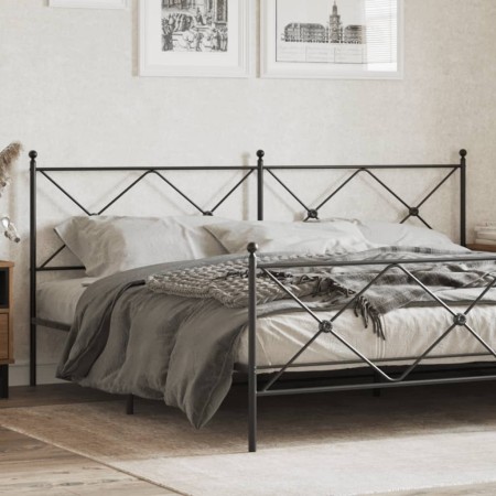 Kopfteil aus schwarzem Metall, 193 cm von vidaXL, Kopf- und Fußteile - Ref: Foro24-376539, Preis: 50,24 €, Rabatt: %