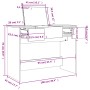 Frisiertisch mit Spiegel in rauchiger Eiche, 100x45x76 cm. von vidaXL, Schlafzimmerkommoden - Ref: Foro24-840699, Preis: 106,...