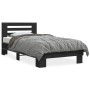 Estructura de cama madera ingeniería y metal negro 100x200 cm de vidaXL, Camas y somieres - Ref: Foro24-845647, Precio: 107,1...