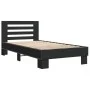 Engineered wood and black metal bed frame 100x200 cm by vidaXL, Beds and slatted bases - Ref: Foro24-845647, Price: 105,66 €,...