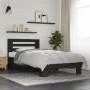 Engineered wood and black metal bed frame 100x200 cm by vidaXL, Beds and slatted bases - Ref: Foro24-845647, Price: 105,66 €,...