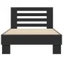 Engineered wood and black metal bed frame 100x200 cm by vidaXL, Beds and slatted bases - Ref: Foro24-845647, Price: 105,66 €,...