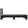 Engineered wood and black metal bed frame 100x200 cm by vidaXL, Beds and slatted bases - Ref: Foro24-845647, Price: 105,66 €,...