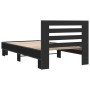 Estructura de cama madera ingeniería y metal negro 100x200 cm de vidaXL, Camas y somieres - Ref: Foro24-845647, Precio: 107,1...