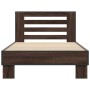 Estructura cama madera ingeniería metal marrón roble 100x200 cm de vidaXL, Camas y somieres - Ref: Foro24-845651, Precio: 107...