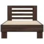Estructura cama madera ingeniería metal marrón roble 100x200 cm de vidaXL, Camas y somieres - Ref: Foro24-845651, Precio: 106...