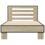 Estructura cama madera ingeniería metal roble Sonoma 75x190 cm de vidaXL, Camas y somieres - Ref: Foro24-845658, Precio: 88,1...