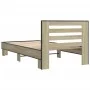 Sonoma oak metal engineered wood bed frame 75x190 cm by vidaXL, Beds and slatted bases - Ref: Foro24-845658, Price: 87,01 €, ...
