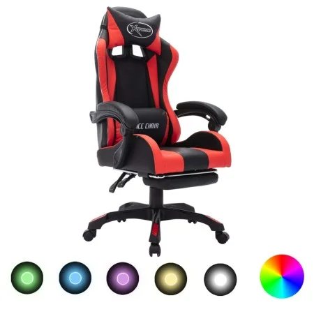 Gaming-Stuhl mit RGB-LED-Lichtern, rotem und schwarzem Kunstleder. von vidaXL, Bürostühle - Ref: Foro24-288007, Preis: 193,45...