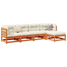 Juego de sofás de jardín 5 pzas madera maciza pino marrón cera by vidaXL, Garden sets - Ref: Foro24-3299386, Price: 296,50 €,...