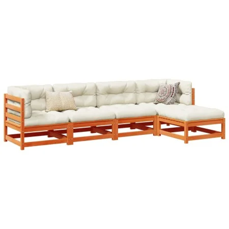 Juego de sofás de jardín 5 pzas madera maciza pino marrón cera by vidaXL, Garden sets - Ref: Foro24-3299386, Price: 296,47 €,...