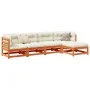 Juego de sofás de jardín 5 pzas madera maciza pino marrón cera by vidaXL, Garden sets - Ref: Foro24-3299386, Price: 296,47 €,...