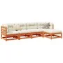 Set de sofás jardín 5 pzas con cojines madera pino marrón cera by vidaXL, Garden sets - Ref: Foro24-3299390, Price: 538,62 €,...