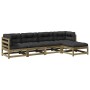 Set de sofás jardín 5 pzas con cojines madera pino impregnada by vidaXL, Garden sets - Ref: Foro24-3299392, Price: 473,85 €, ...