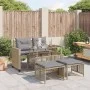Set sofás jardín 4 pzas y cojines ratán sintético vidrio beige by vidaXL, Modular outdoor sofas - Ref: Foro24-368137, Price: ...