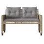 Sofagarnitur für den Garten, 4-teilig, mit Kissen, aus synthetischem Rattan, beigeem Glasplatte. von vidaXL, Modulare Sofas f...