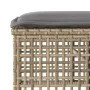 Sofagarnitur für den Garten, 4-teilig, mit Kissen, aus synthetischem Rattan, beigeem Glasplatte. von vidaXL, Modulare Sofas f...