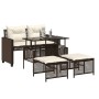 Set sofás jardín 4 pzas y cojines ratán sintético vidrio marrón by vidaXL, Modular outdoor sofas - Ref: Foro24-368135, Price:...