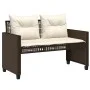 Set sofás jardín 4 pzas y cojines ratán sintético vidrio marrón by vidaXL, Modular outdoor sofas - Ref: Foro24-368135, Price:...