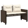 Set sofás jardín 4 pzas y cojines ratán sintético vidrio marrón by vidaXL, Modular outdoor sofas - Ref: Foro24-368135, Price:...
