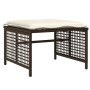 Set sofás jardín 4 pzas y cojines ratán sintético vidrio marrón by vidaXL, Modular outdoor sofas - Ref: Foro24-368135, Price:...