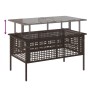 Set sofás jardín 4 pzas y cojines ratán sintético vidrio marrón by vidaXL, Modular outdoor sofas - Ref: Foro24-368135, Price:...