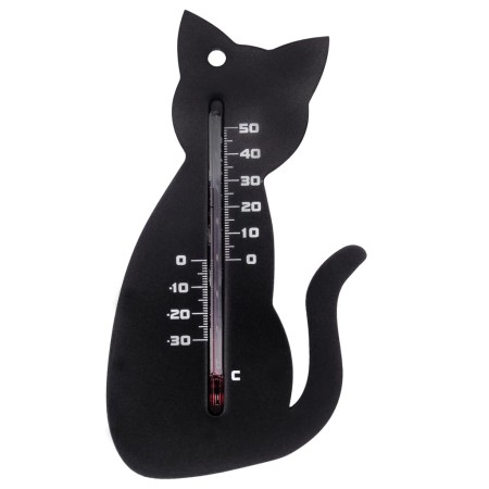 Nature Termómetro de pared de exterior gato negro | Foro24.es | Tu tienda online para hogar, jardín y más Foro24.es