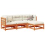 Juego de sofás de jardín 4 pzas madera maciza pino marrón cera by vidaXL, Garden sets - Ref: Foro24-3299378, Price: 249,96 €,...